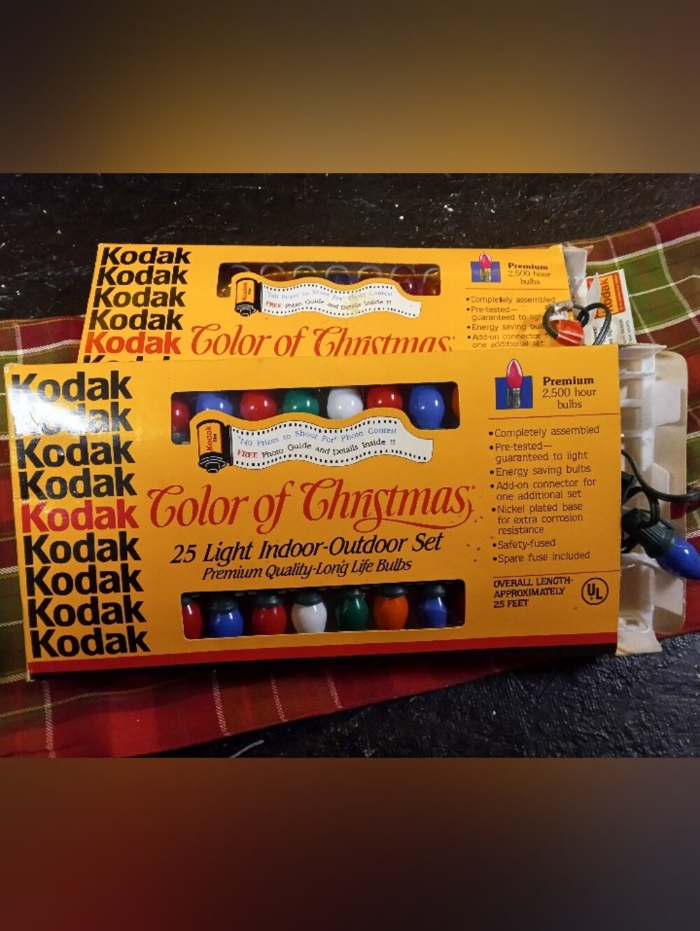1 Box Kodak Color of Christmas 25-Light Indoor-Outdoor Set Opaque